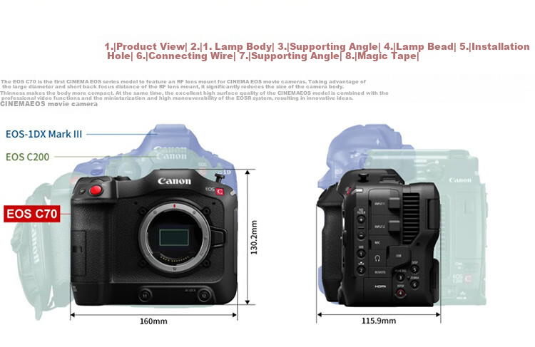 Canon [Official Flagship] EOS C70 Camera, 4K Ultra-High Definition Digital Professional Cinema Camera 1