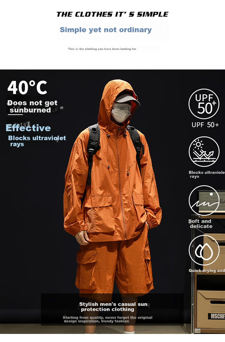 Dingfengbaoluo American-Style Workwear Sun Protection Jacket for Men, Spring And Summer Loose Thin Ice Silk Breathable Outdoor Coat, DC21 Unisex Gray M 2