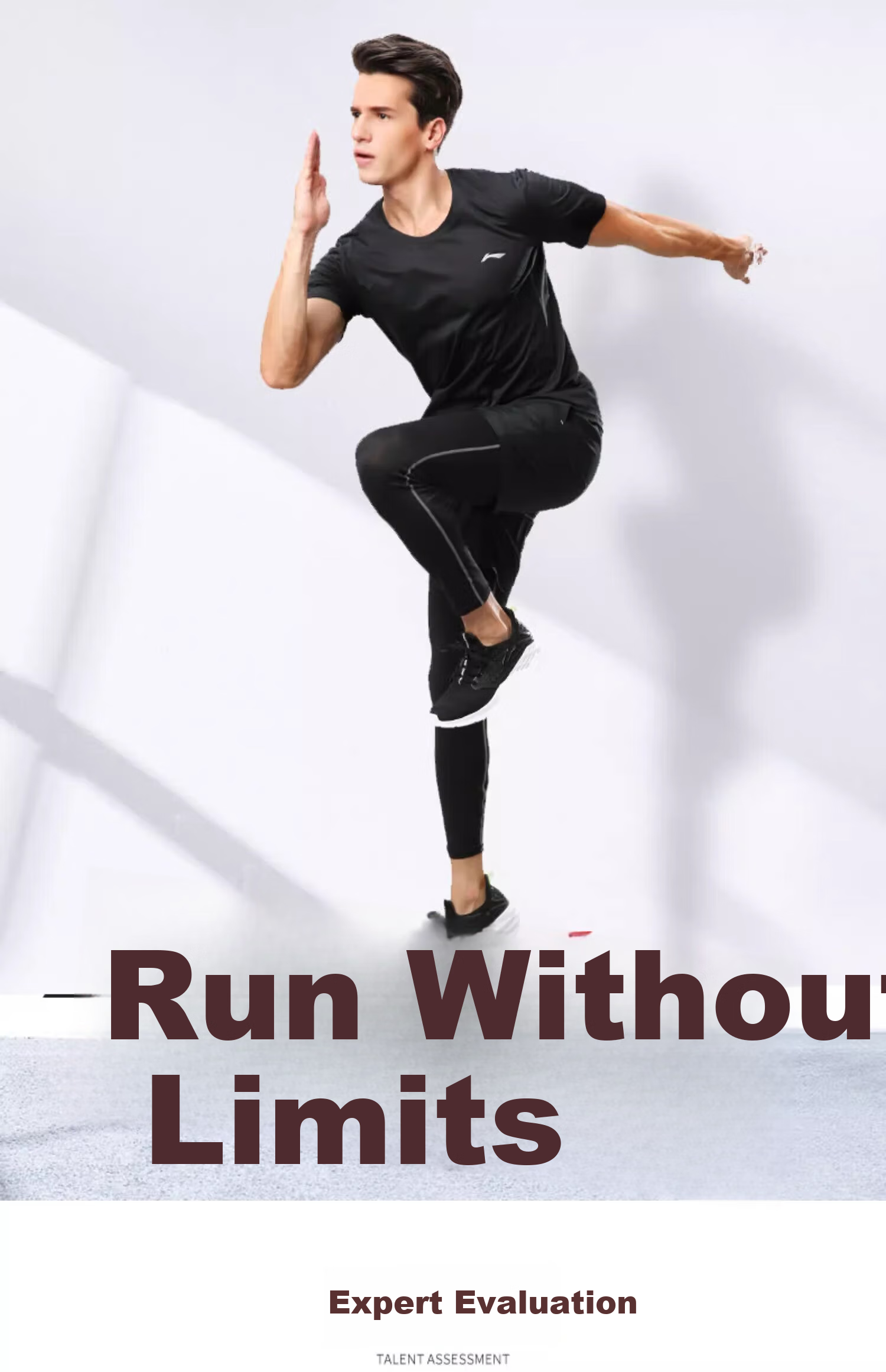 Li-Ning Men's Running Sports Set Fitness Training Quick-Dry Compression Shirt Badminton Sports Three-Piece Set 1