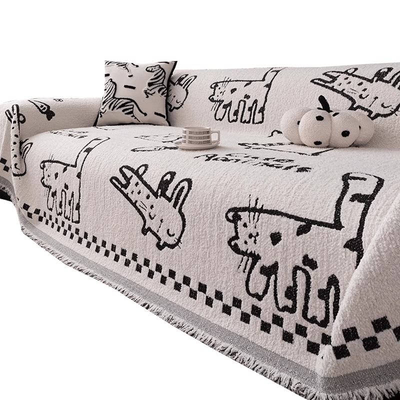 Wuyinliangpin Sofa Cover, All-Season Non-Slip Sofa Slipcover, Full Wrap Cover Pad, Protective Cloth, 180*180 Cm, Playful Desig