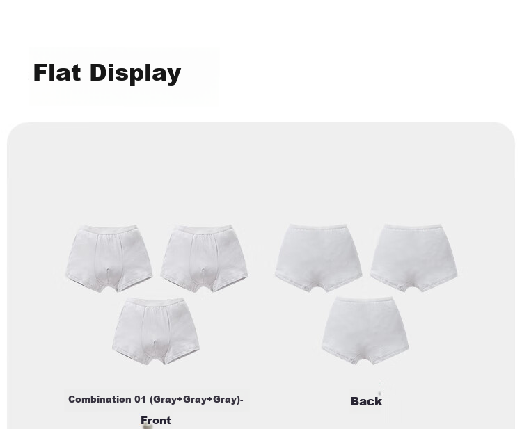 Annil Boys' Boxer Briefs, Three-Piece Set, 2025 Summer New Style, Combination 1 (Gray + Gray + Gray), Size 120 6