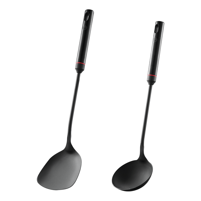 JD Original Spatula, Ladle, Soup Spoon, Anti-Corrosion, Rust-Resistant, High-Purity Pure Iron [Long Handle Heat-Resistant] Set