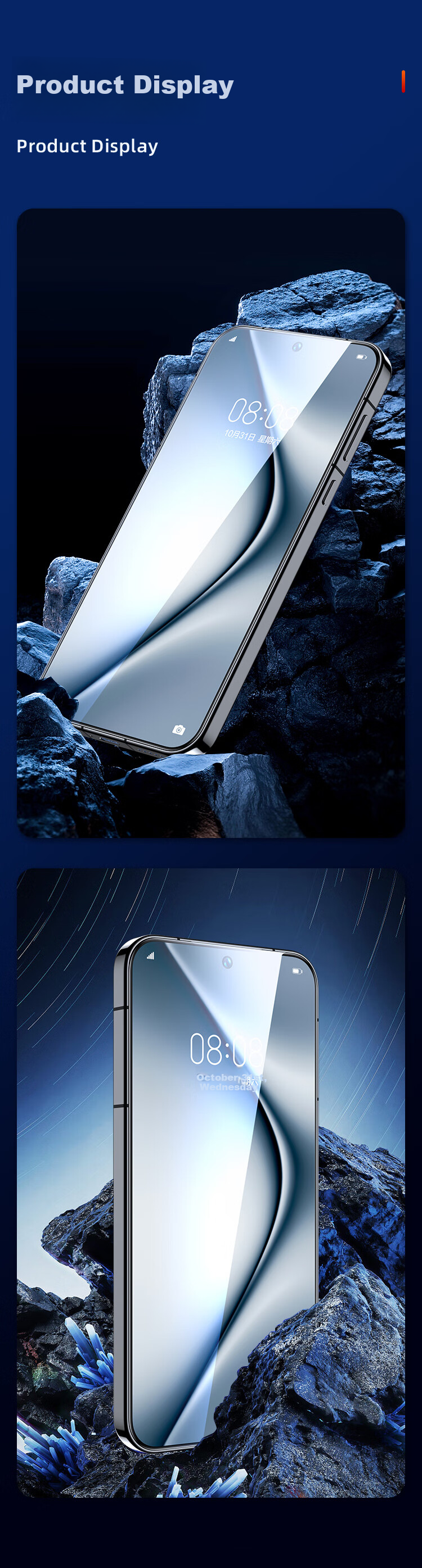 BIAZE Tempered Glass Screen Protector for Huawei Pura80/70, OPPO FindX8s+/X8 [2-Pack] HD Anti-Scratch Wear-Resistant Anti-Fingerprint Glass Protective Film JM975 5