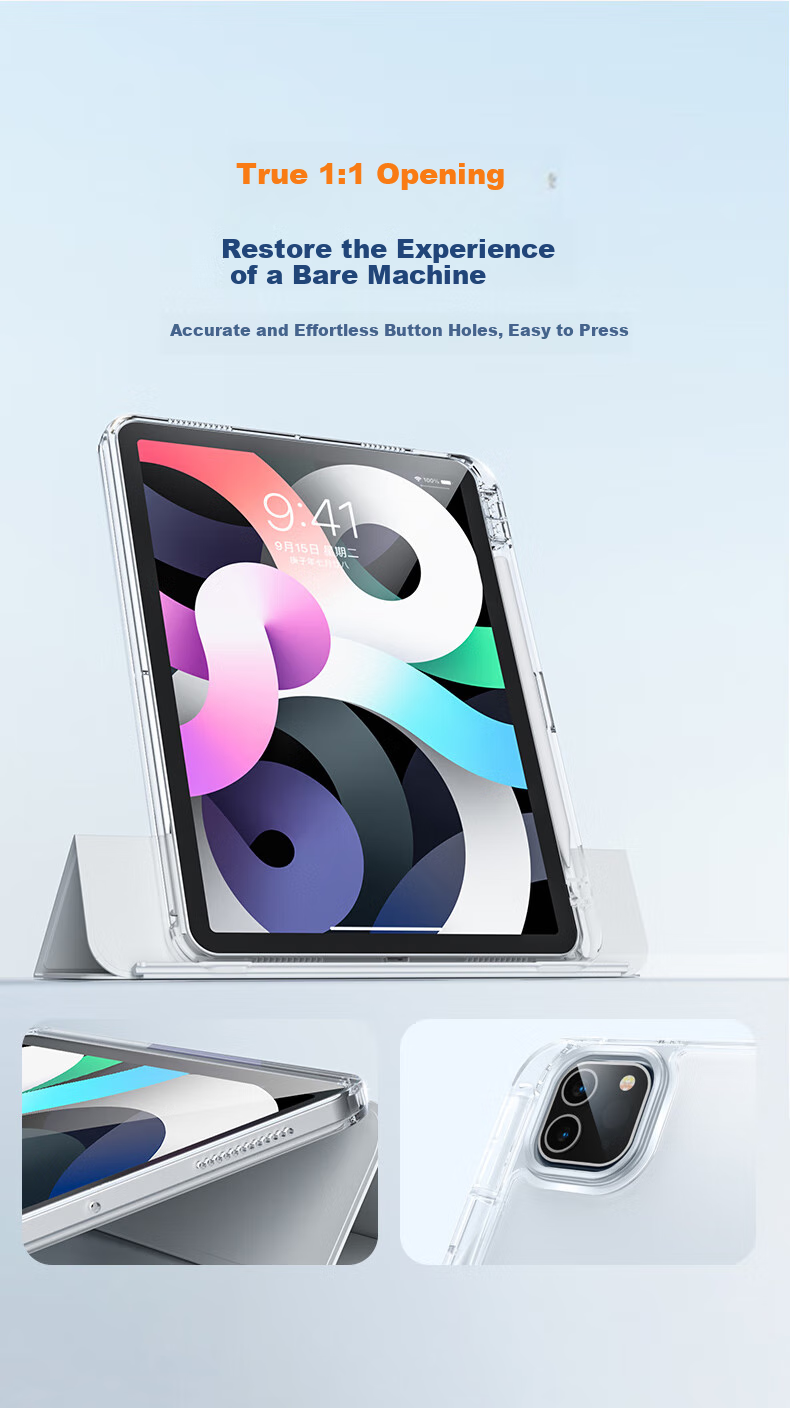 JPLAYER Apple IPad Mini 7/6 Protective Case, 8.3 Inch 2024/21 Mini Y-Shaped Multi-Angle Folding Acrylic with Pencil Slot, Tablet Computer Protective Cover, Smart Sleep Gray 7