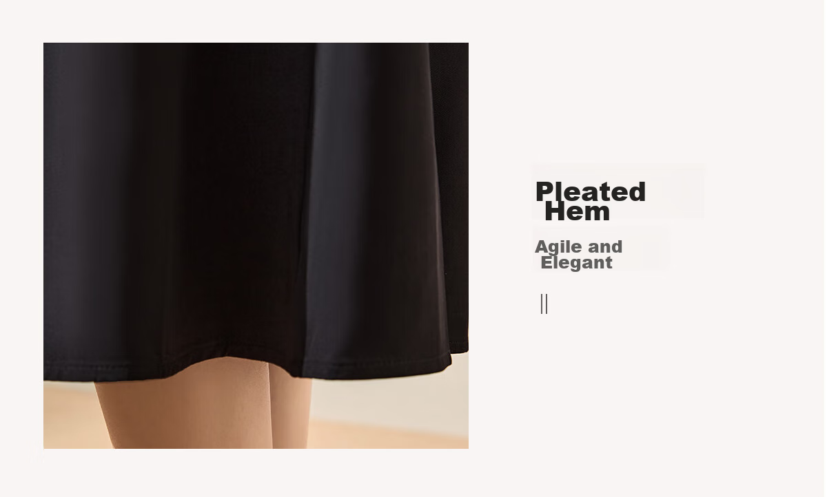 Chushen Spring And Autumn Midi Skirt for Women, Professional Commute OL Style, Black Mid-Length Draping High-Waist A-Line Flared Skirt S13JB2806 8
