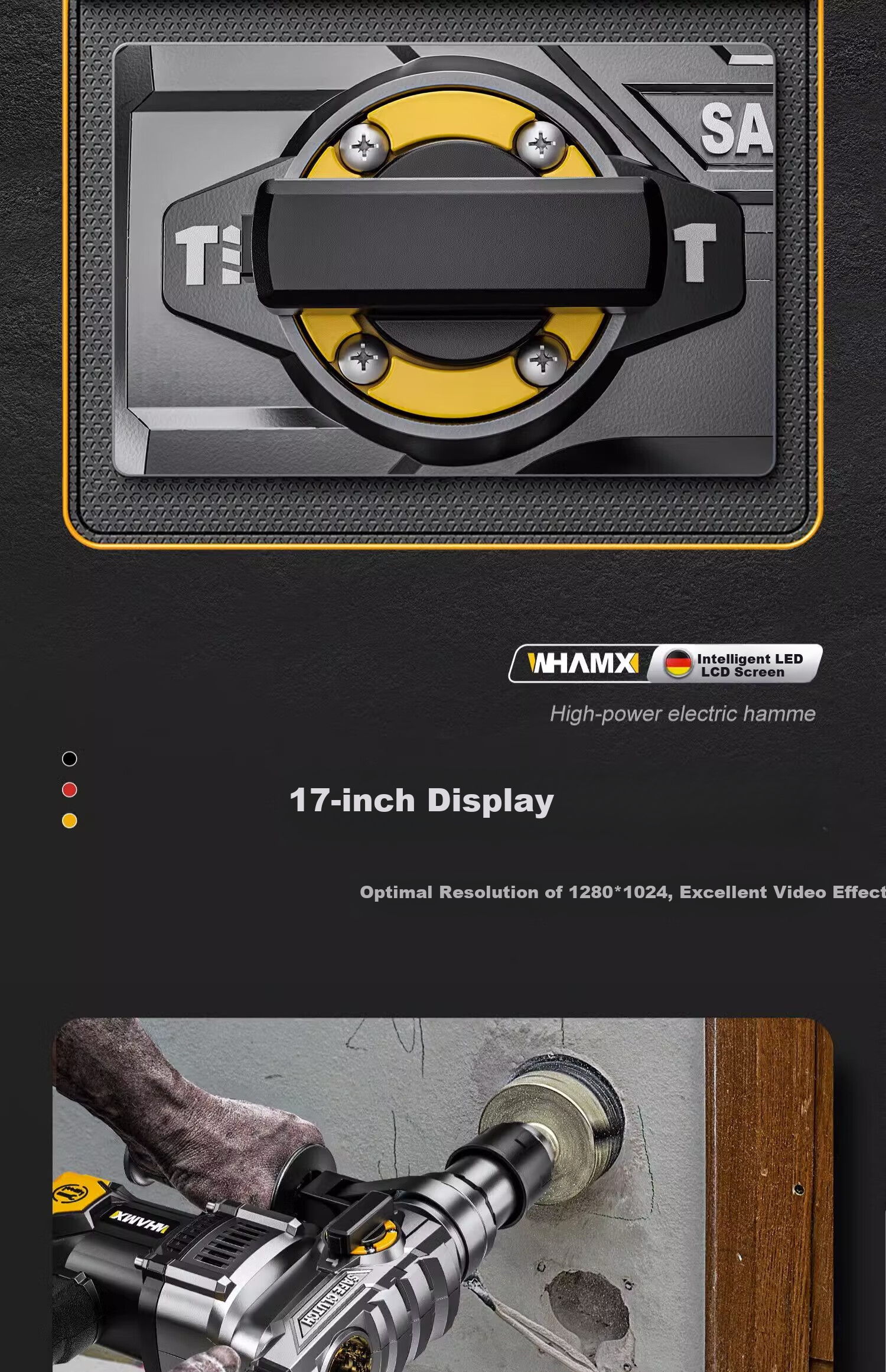 Weimeng Electric Hammer And Pickaxe Dual-Use High-Power Impact Drill for Concrete, Safety Clutch Industrial Grade M-DC 29