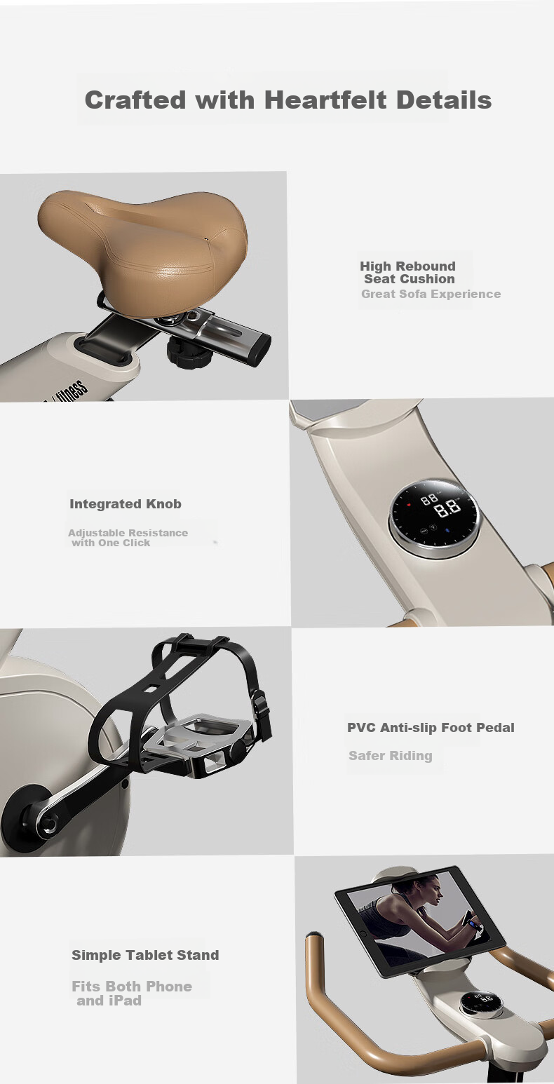 DDS Exercise Bike, Self-Powered Fitness Equipment, Home Indoor Bicycle, Intelligent Resistance Magnetic Control Bike DDS9330K 9