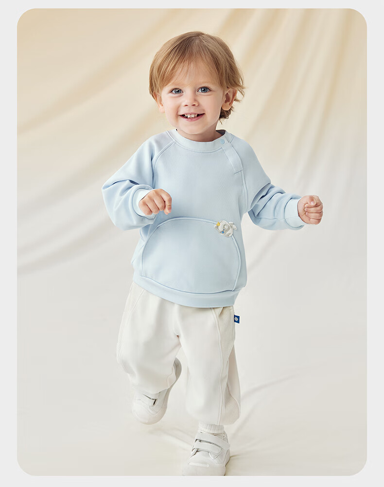 Babycare Camellia Baby Sweatshirt Spring and Autumn Long Sleeve Kids Sports Top Cloud Pink 120 10