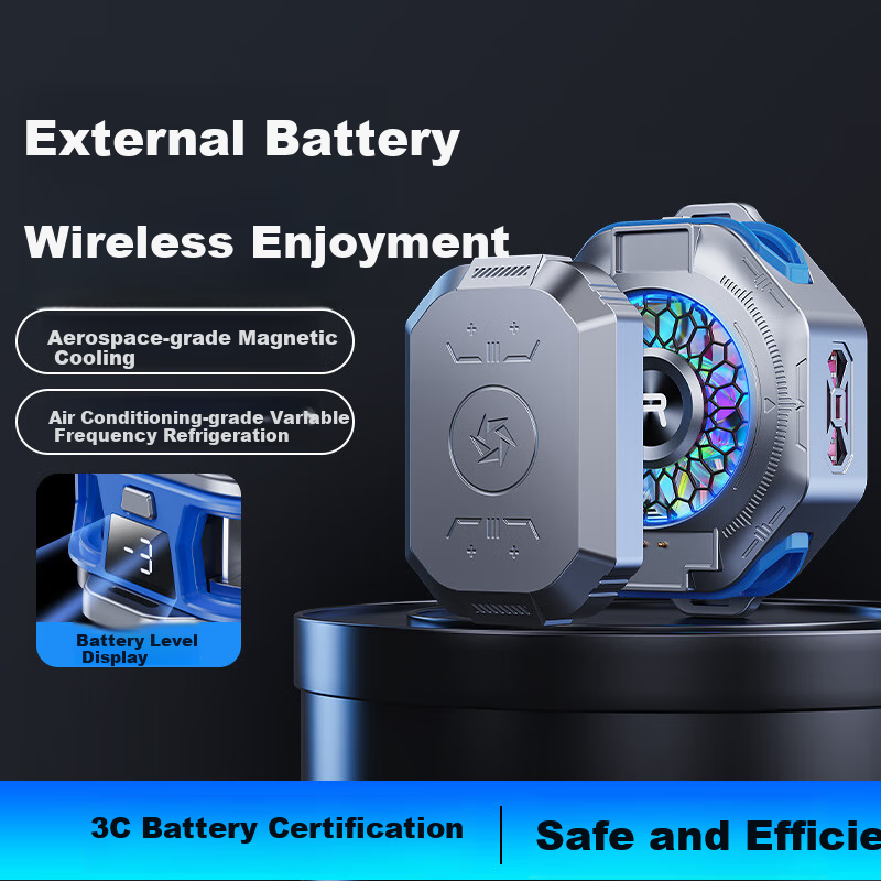 REMAX [External Battery | No Plugging Required] Phone Cooling Pad, Magnetic Back Clip for Gaming, Ice-Cold Live Streaming Semiconductor Cooling, Suitable for Apple And IQOO