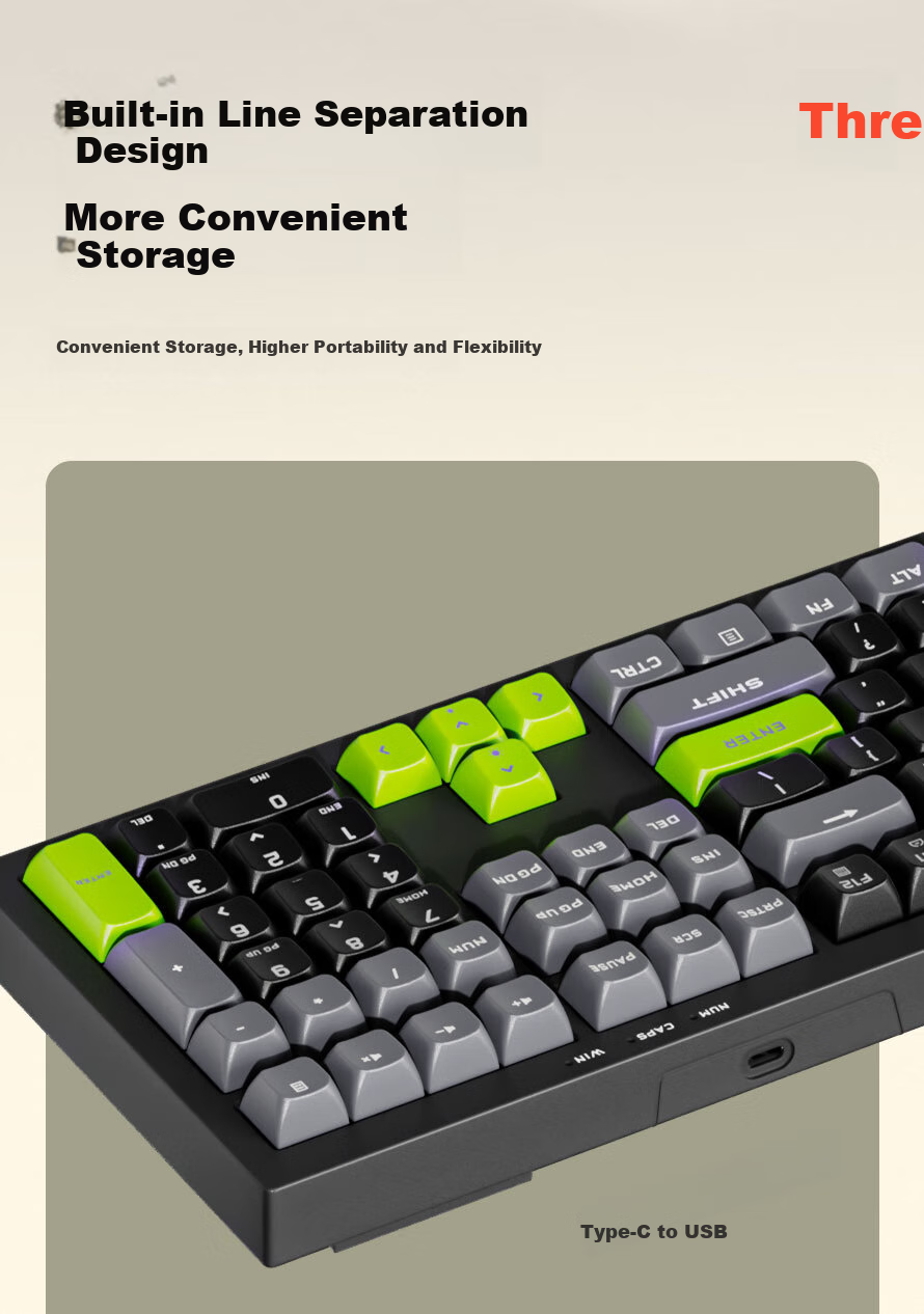 Aigo Mechanical Feel Keyboard, 108 Keys Full-Size Layout, Colorful Lighting, Wired Connection, Quiet Operation, Stylish Design for Men And Women, External Keyboard, FG108, General Black 15