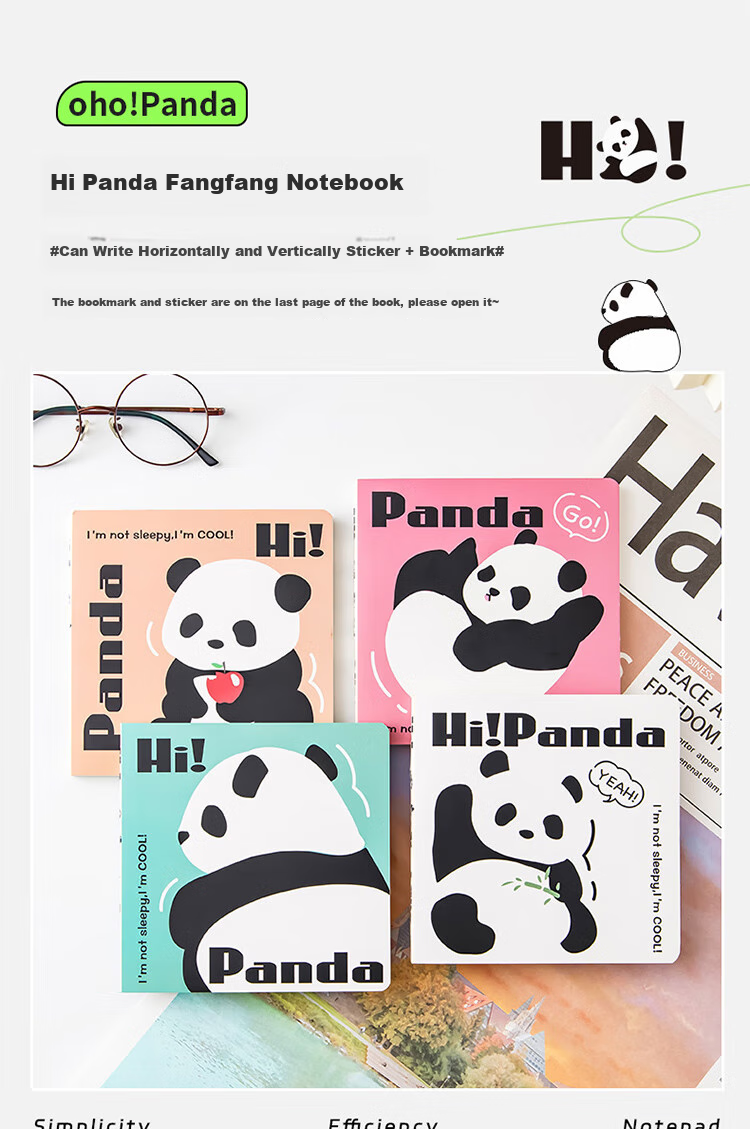Yuhe 100 Sheets Square Notebook, Cute Cartoon Diary, Thickened Flat-Spread Error Correction Book, Student Research Notebook, Meeting Record And Schedule Book, Back-To Stationery, 4268 White 1