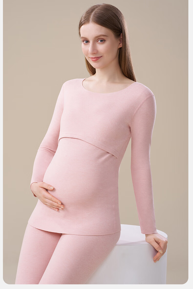 MiiOW Maternity Thermal Underwear Set for Women Postpartum Nursing Velvet Autumn Winter Plus Size Confinement Wear 2