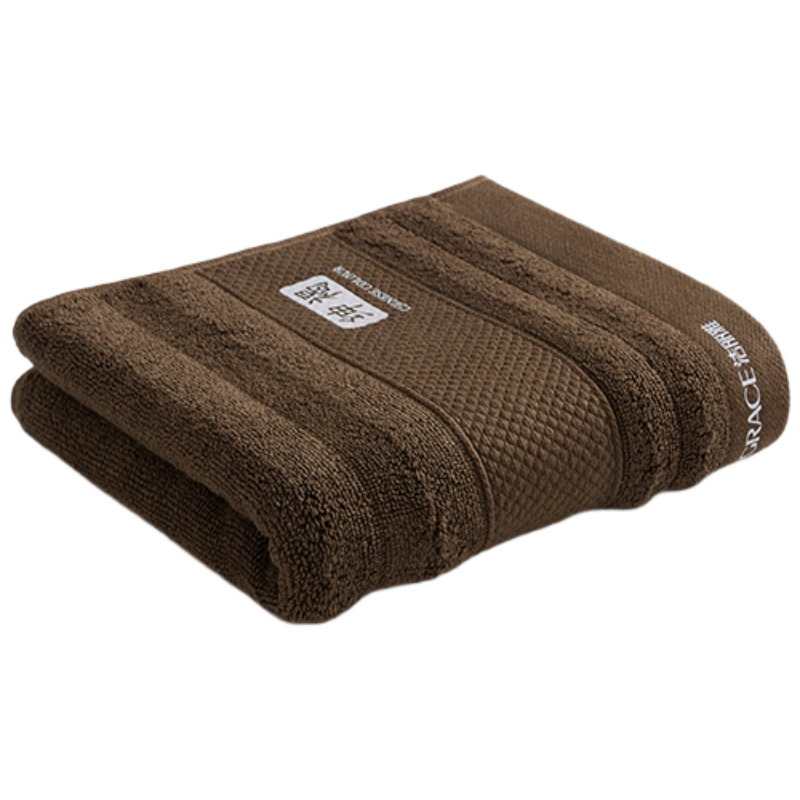 Grace Guose Series 7A Antibacterial Pure Cotton Towel, Twill Style, Thickened All-Cotton Towel for Men And Women, Gentleman's Towel, Brown Color