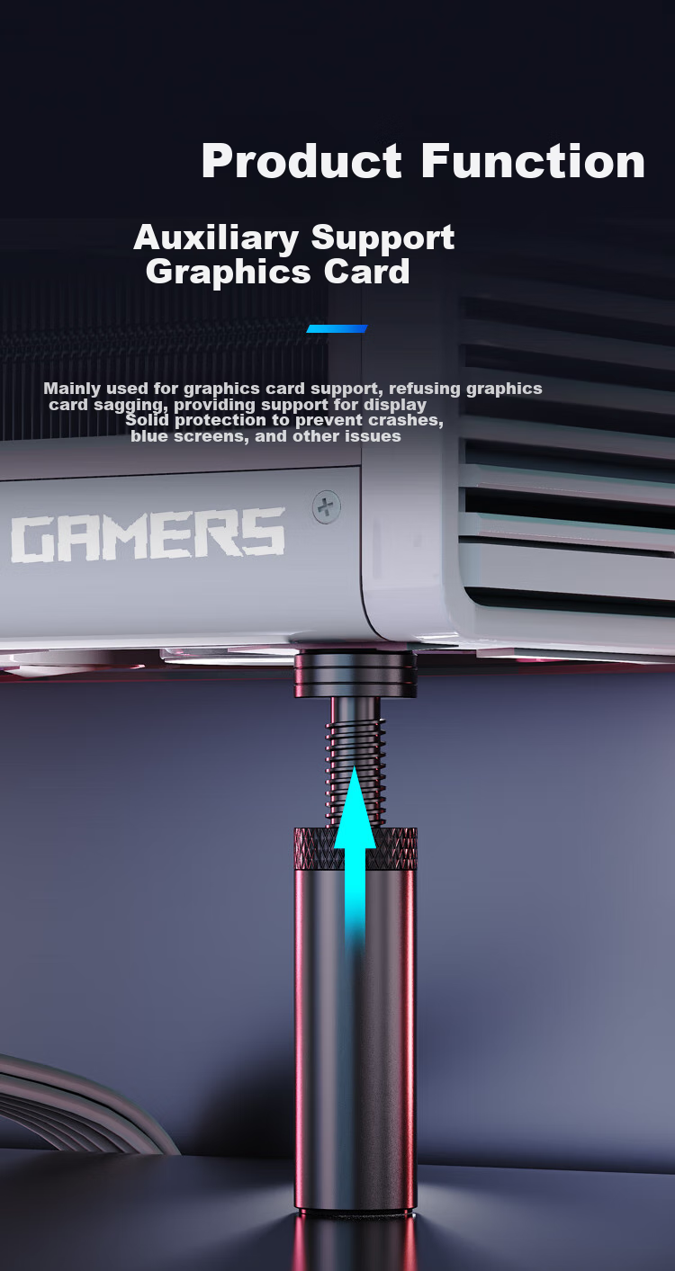 NVV Graphics Card Bracket, GPU Stand, Graphics Card Support Frame, Jack Stand for Desktop Computers, Independent, Magnetic Base with Adjustable Height, Aluminum Alloy Material, NZ-G4 2