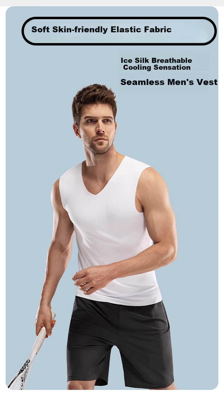 FitonTon, 2-Pack Men's Tank Tops, Spring And Summer Modal Seamless Undershirt, Athletic Vest for Men, Base Layer 1
