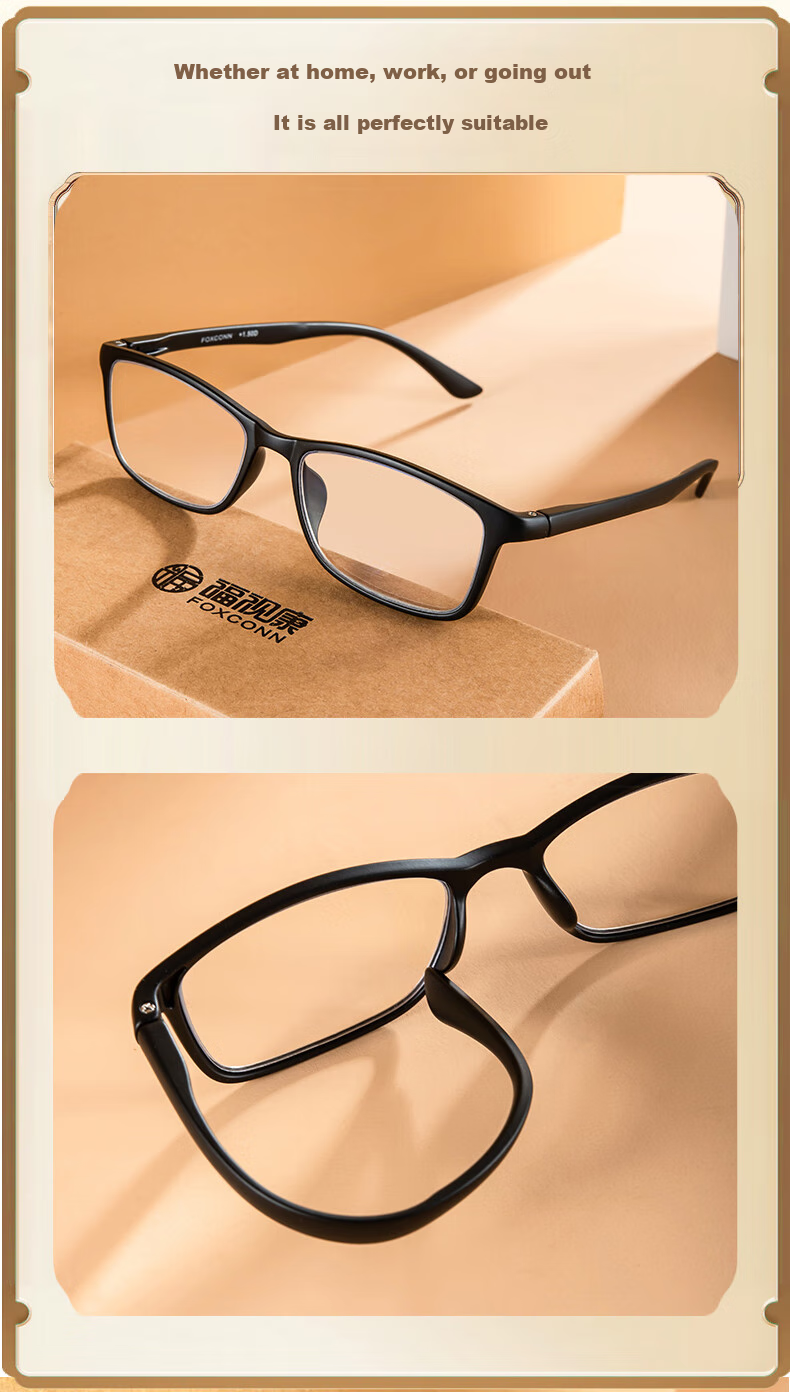 Fushikang Reading Glasses for Men, Anti-Blue Light, High Definition, Ultra-Light, for Middle-Aged And Elderly Men, Presbyopic Glasses TJ009 Black +300 Degrees 7