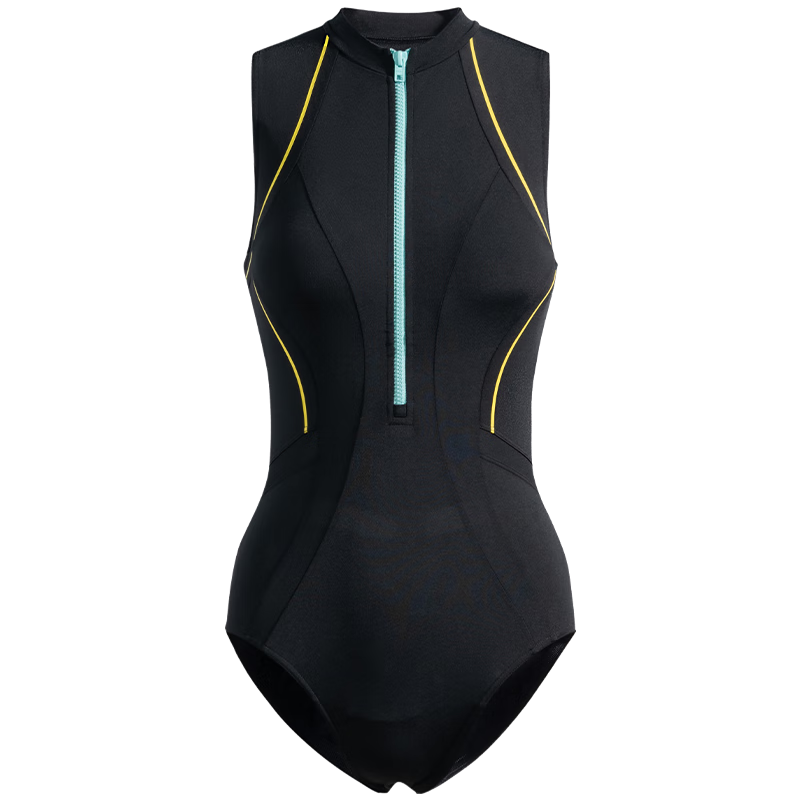 Speedo Black Label Hero 6.0 Sharkskin Aurora Slim Fit High Neck Sleeveless One-Piece Racing Training Swimsuit Black 34