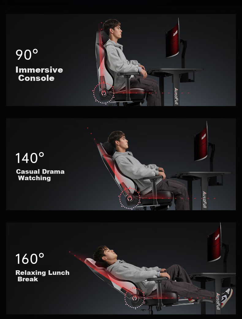 AutoFull C3Pro Little White Bear Ergonomic Gaming Chair for Women, Computer Chair, Office Chair, Reclining Chair for Long Sitting 13