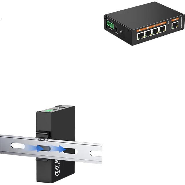 Промышленный коммутатор ZK-6500 Zhongkeguangdian с 5 портами, промышленный Ethernet-коммутатор, монтируемый на DIN-рейку, без блока питания. Диапазон рабочих температур от -30°C до +75°C, защита от перенапряжения 6000В, IP40.