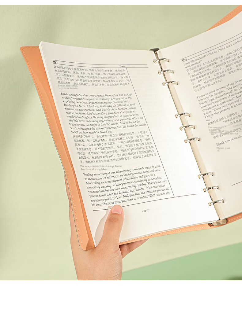 TENGXIONG 2026 New Edition TED Selected English Speech Manuscript Paper Version Loose-Leaf Notebook, Chinese And English B5 Size, Customizable with Replaceable Pages, for Students' Research, English Practice And Note-Taking 3