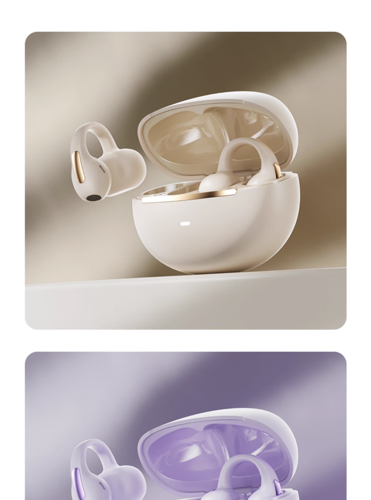 Chuangu 2026 Latest Model | Panoramic Sound Bluetooth Bone Conduction Clip-On Wireless In-Earless Sports Running Music Noise Cancelling Long Battery Life Earphones 18
