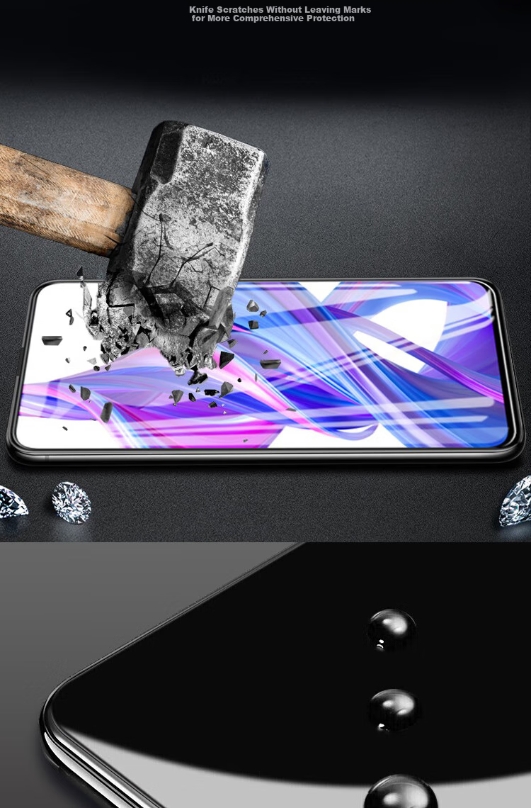 ESCASE Honor X10 Tempered Glass Screen Protector for Huawei Phone, 5G Non-Full Coverage HD Glass Phone Protective Film, Transparent 3