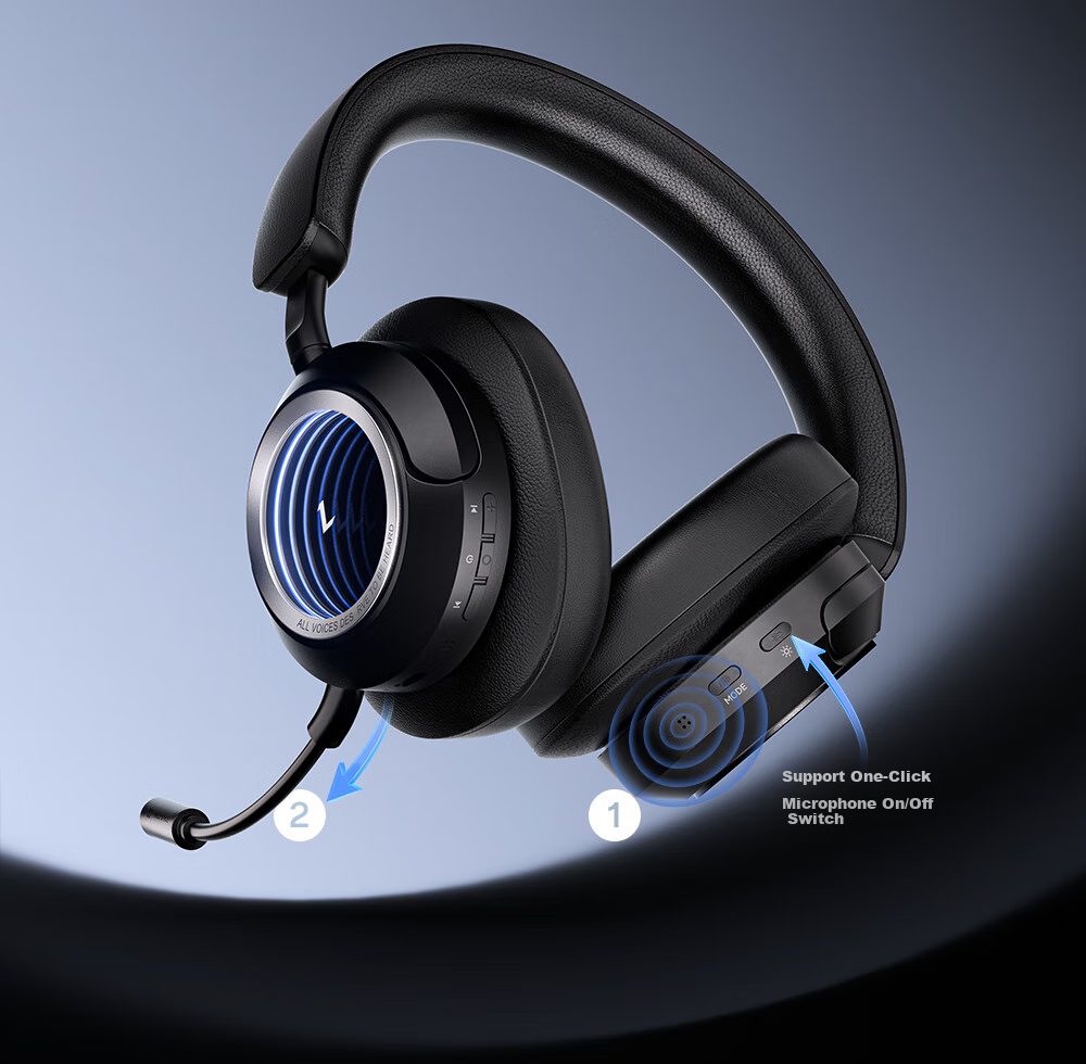 EDIFIER Halo Space Over-Ear Active Noise Cancelling Bluetooth Headphones, Gaming Headset, Wireless Bluetooth, 2.4GHz, High-Definition Microphone, Breakthrough Black, Graduation Gift 24