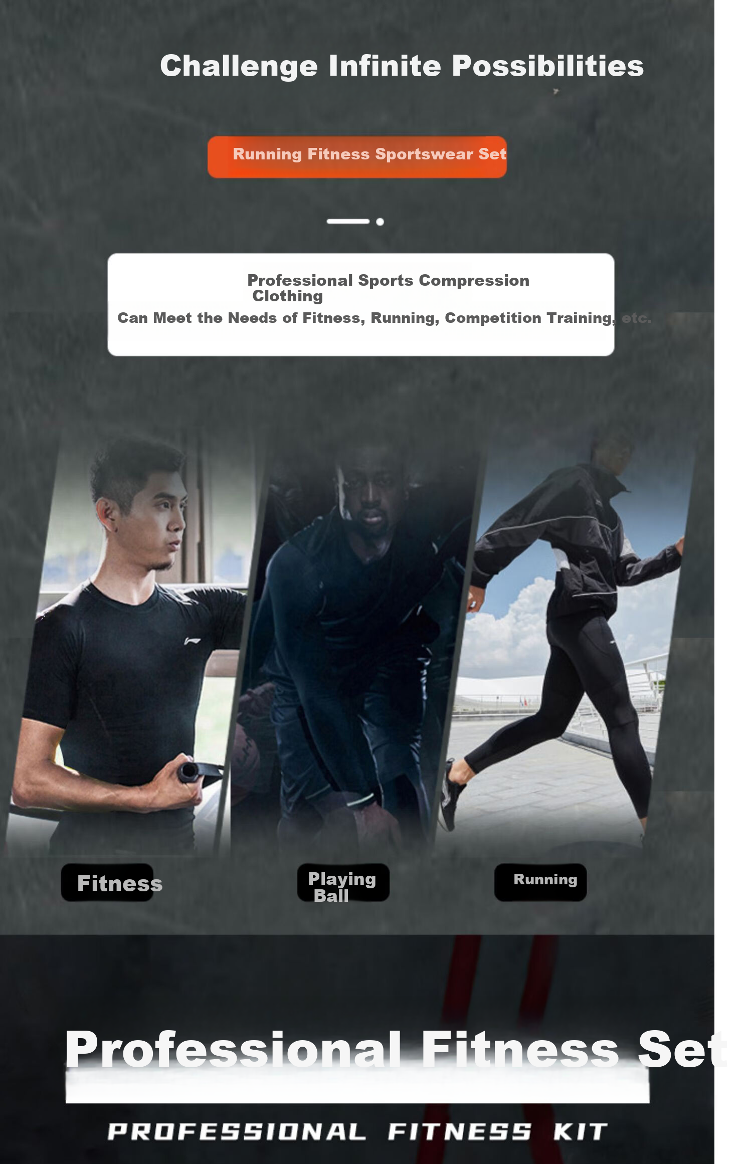 Li-Ning (LI-NING) Compression Shirt, Quick-Dry Men's Autumn Fitness Wear, Training Suit, Compression Top, High-Elasticity Running Sports Long-Sleeve, Basketball Base Layer Top 2