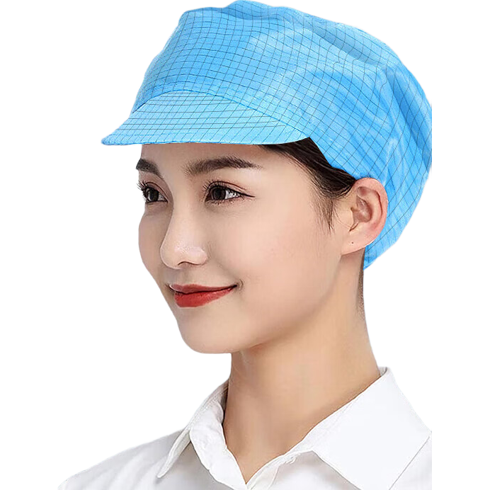 Jiuqiangu Anti-Static Mesh Cap [5-Pack], Small Work Hat, Dust-Proof Cap, Tongue Cap for Men And Women, Anti-Static Cap, Dust-Free Cap, Blue, One Size Fits All