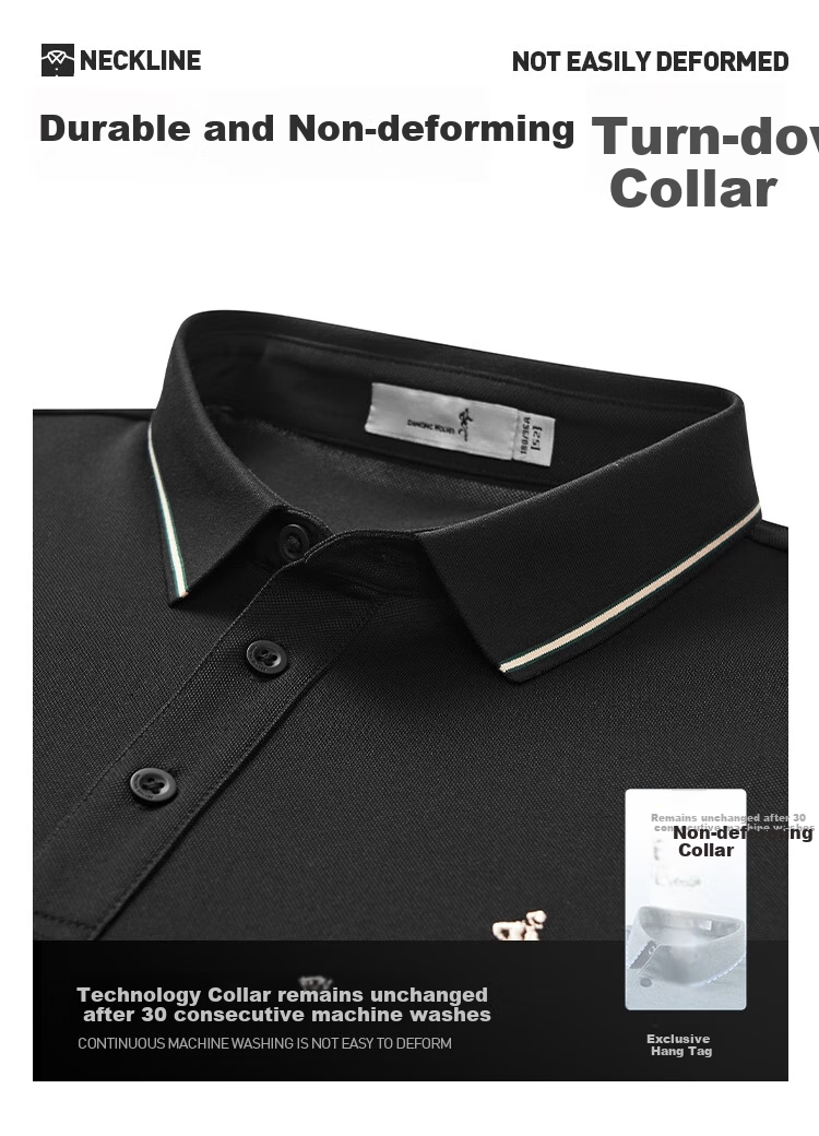 DANCING WOLVES [7A Antibacterial & Instant Cooling] Smooth Mulberry Silk Men's Short-Sleeve POLO 803 Pure White M (170) 6