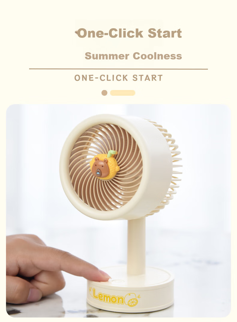 Ouliwen Small Fan for Desktop And Bed, USB Rechargeable, Low Noise, Three-Speed, with Base, Portable, High-Power Electric Fan, for Office And Dormitory, Beibao, Beige, 3C Digital Full Network Low Price 7