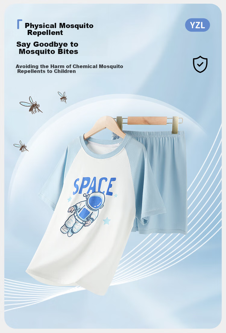 YUZHAOLIN Boys' Pajamas, Pure Cotton, Lightweight Summer Style, Children's Short-Sleeve Top And Shorts, Big Kids' All-Cotton Air Conditioning Home Wear Set 4
