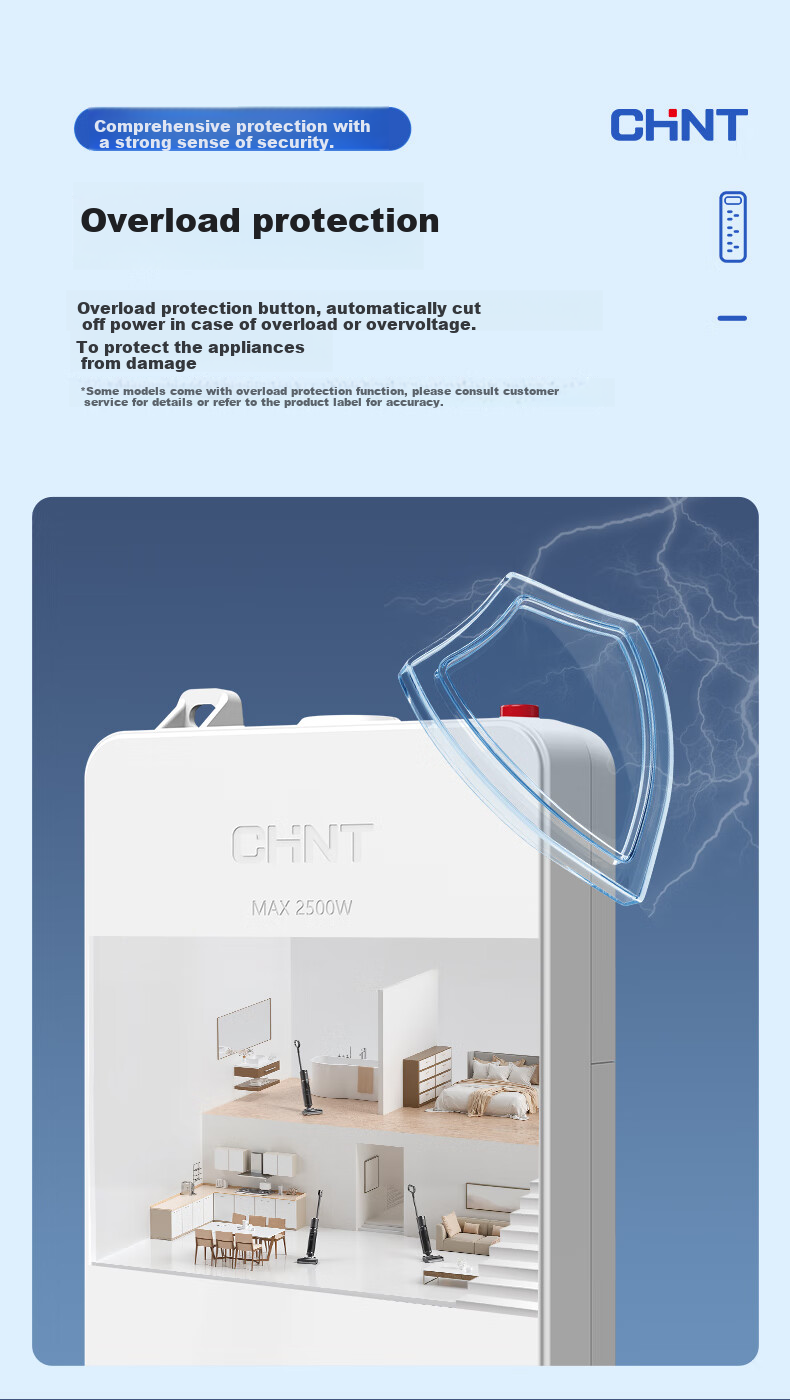 CHNT Socket/power Strip/outlet Strip/power Bar/extension Cord, 6 Outlets with Master Switch, Wireless, No Cord 5