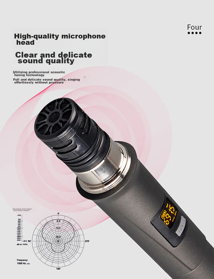G-MARK X440 Wireless Microphone System with One Transmitter And Four Receivers, Metal UHF Adjustable Frequency Microphones for Outdoor Karaoke And Meetings 8