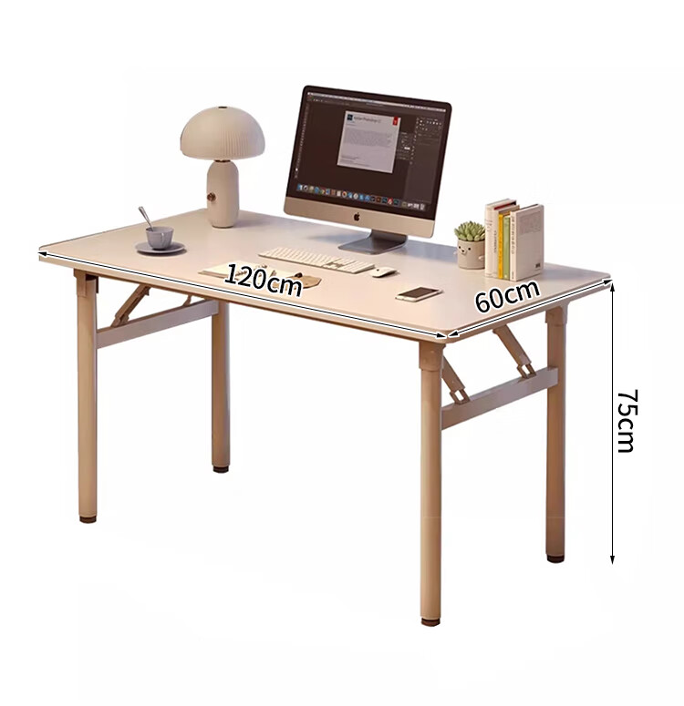 Jingcai Computer Desk, Foldable Home Desk, Study Table, Office Desk, Training Table, Long Table JZ35 White 120*60cm 5