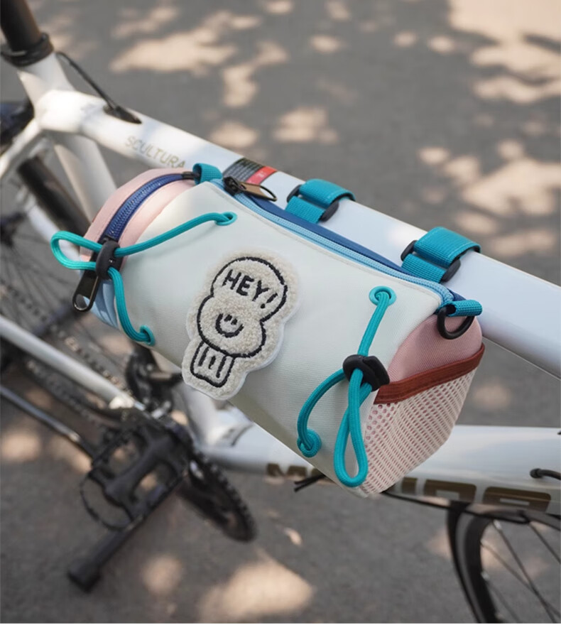 40,000km Bicycle Handlebar Bag Road Mountain Bike Front Storage Bag Outdoor Crossbody Universal Blue 5