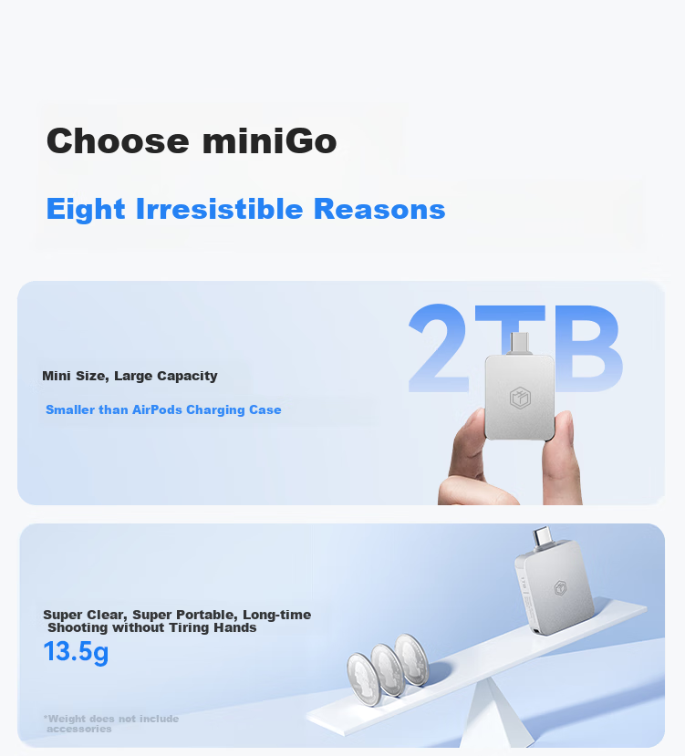JD Original MiniGo Portable SSD 512GB (PSSD) with Read Speed up to 1000MB/s, Dual-Use External Hard Drive for Apple And Android Phones, Computers, Direct Connectio 2