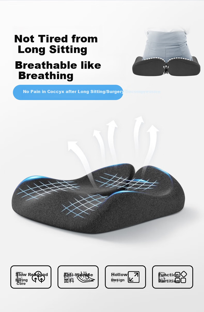 Mixiaoshu Chair Cushion, Office Seat Comfort Aid, Memory Foam, All-Season Buttock Pad, Chair Seat Cushion, Butt Pad 1