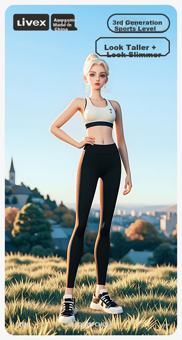 Livex Shark Leggings for Women, High-Waisted Tummy Control Butt-Lifting Shapewear Pants, Tight-Fitting Sports Yoga Leggings for Outer Wear 1