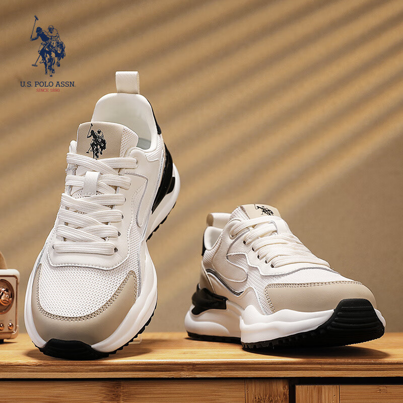 U.S. POLO ASSN. Men's Shoes, Autumn New Style, Breathable Thick-Soled Casual Shoes, Low-Top Mesh Forrest Gump Shoes, Sports Running Shoes for Me