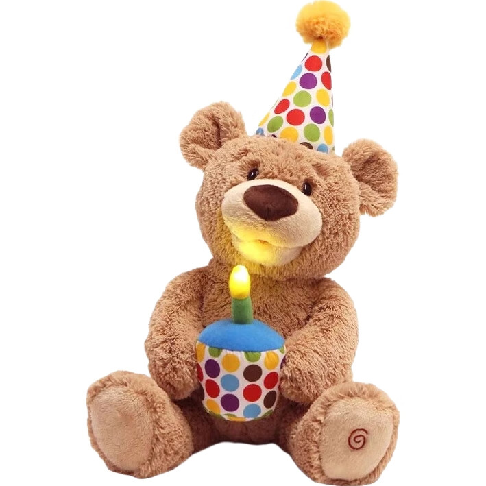 Плюшевая игрушка Gund "Медвежонок на День Рождения", музыкальная, новогодняя, подарок для малыша