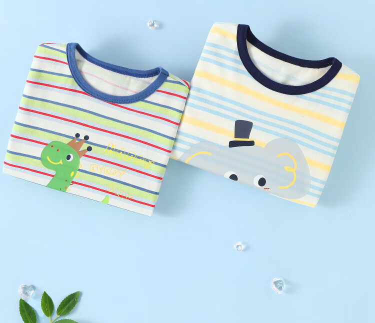 Badibadi Children's Clothing, Kids' Short-Sleeve Summer Raglan Contrast Color Thin Baby T-Shirt, Boys' Casual Breathable Top, Girls' Summer Wear 4