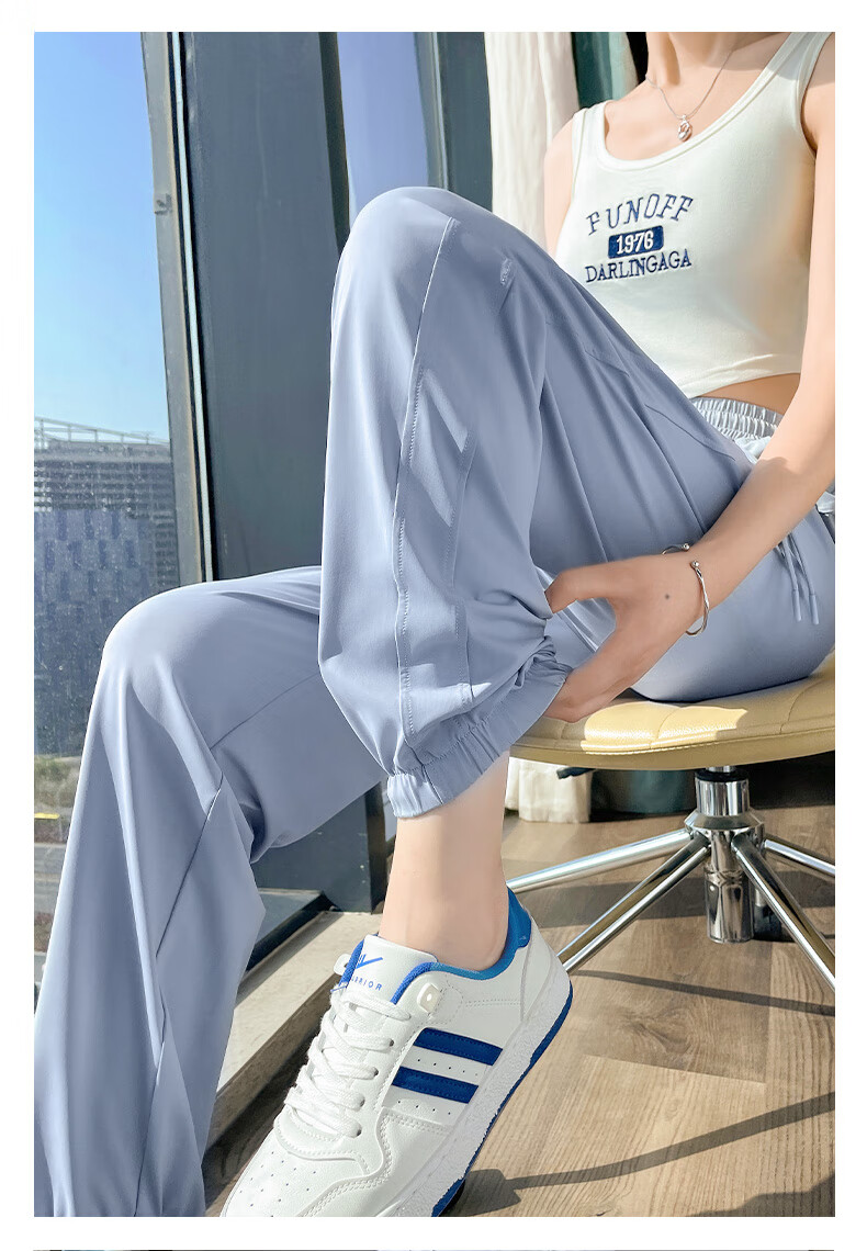 Warrior Women's Sports Quick-Dry Pants Summer Thin 2026 New Plus Size Ice Silk Jogger Casual Comfortable Pants 14