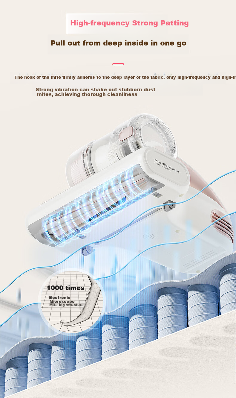 Midea Infrared Dust Mite Remover, Pet Hair Vacuum BC3 Max, High-Temperature Sterilization And Mite Removal, Bed Vacuum Cleaner All-In Machine for Dust And Mites 11