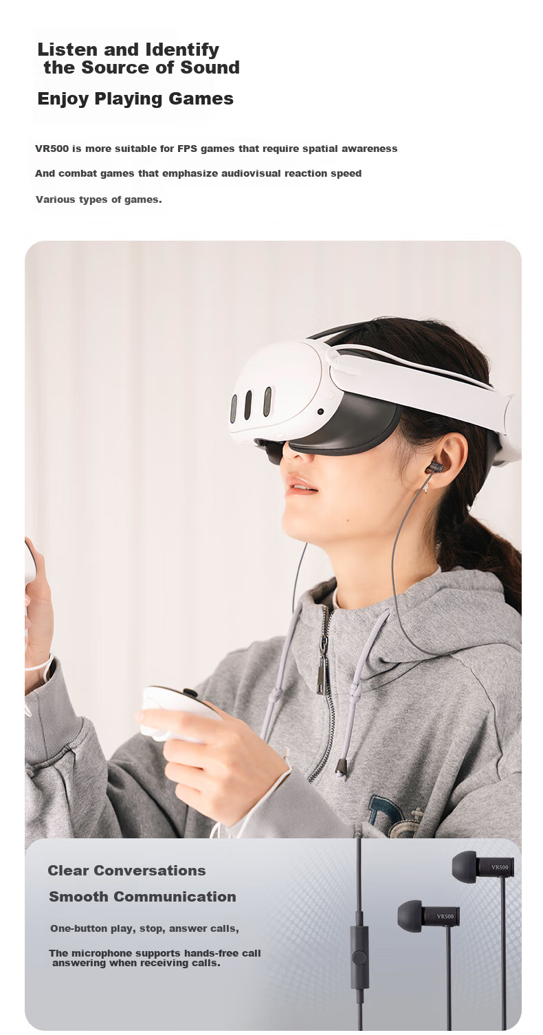 FINAL VR500 for Gaming Wired Headset with Accurate Positioning, 3D Spatial Immersion Experience, Fog Gray 8