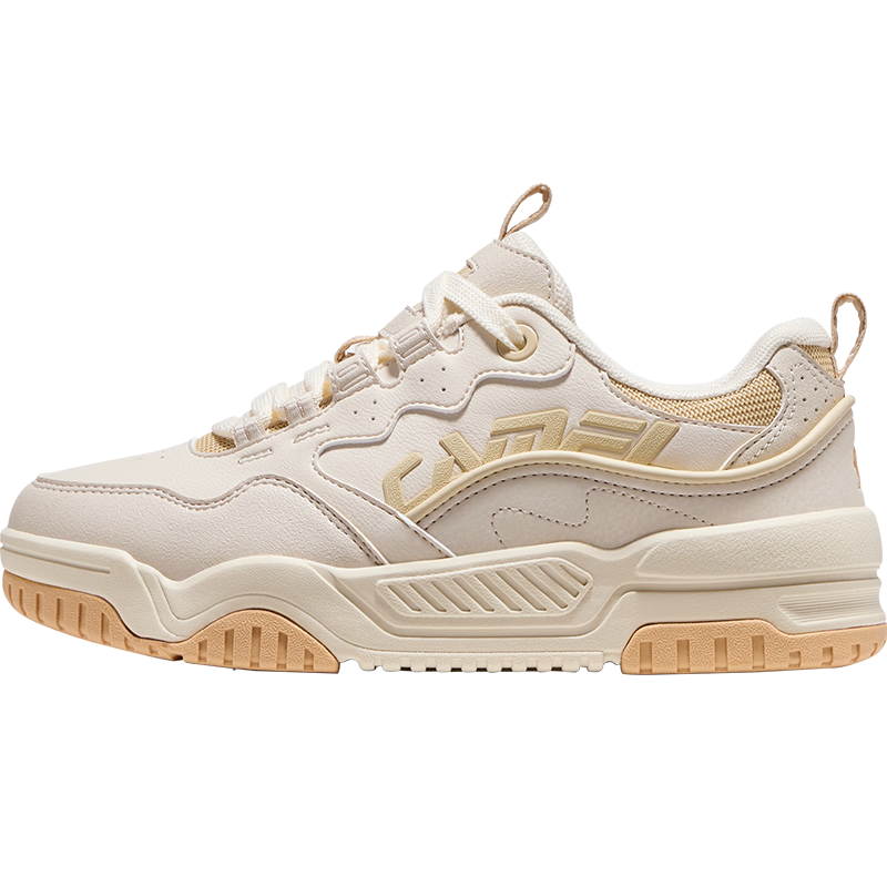 CAMEL Women's Shoes, Thick-Soled Height-Increasing Low-Top Casual Sports Sneakers, X25CX4L4037, Light Beige/brown, Size 37
