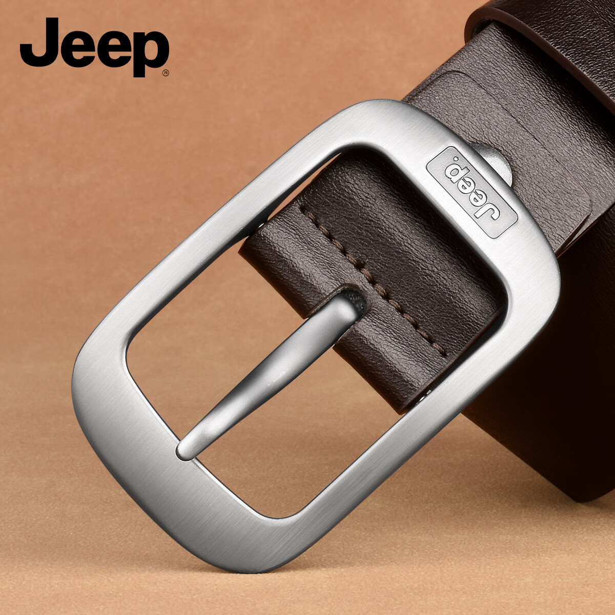 Мужской кожаный ремень JEEP с пряжкой-булавкой, натуральная коровья кожа, повседневный стиль, идеальный подарок на День святого Валентина, день рождения для парня, мужа или отца