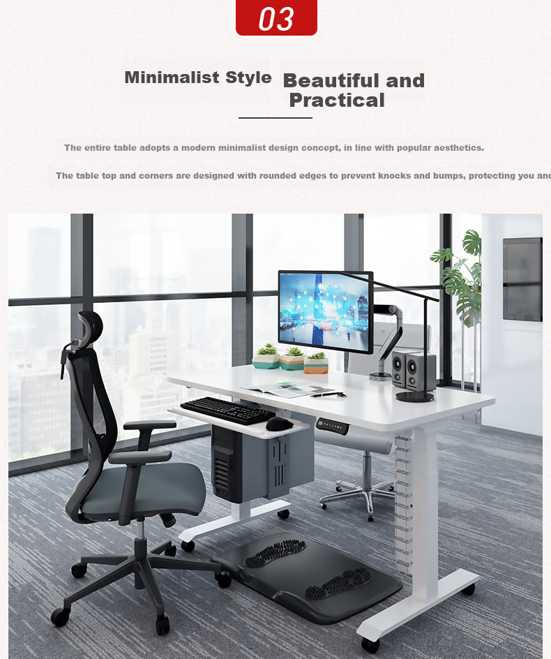 Loctek Height Adjustable Desk, Computer Desk, Gaming Standing Desk, Office Study Desk E5-N Gray Wood Grain Color 1.4M 7