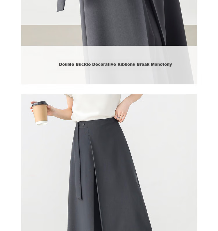 Sentubila Urban Commuter Skirt for Women, Summer Fashion A-Line High-Waisted Slimming Skirt, Apricot Color, XL Size 5