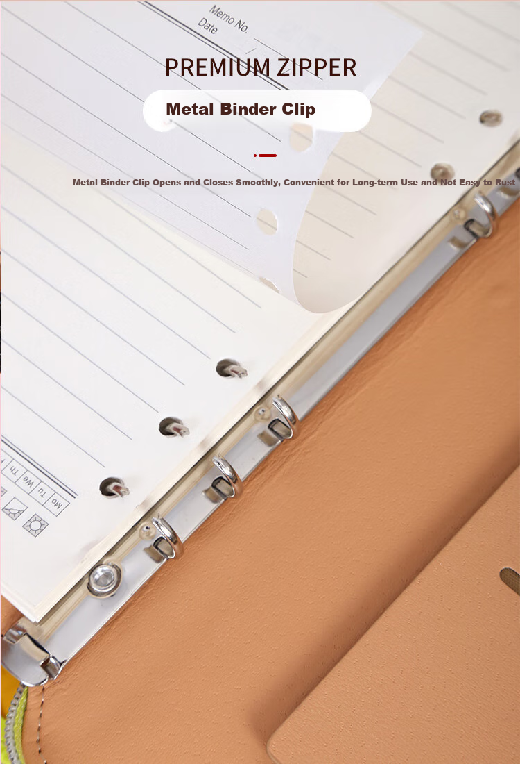 Weimei A5 Business Loose-Leaf Notebook, Multifunctional Zipper Notebook with Detachable Refillable Pages, 25K Simple Meeting Record Book, Work Diary, Customizable 5